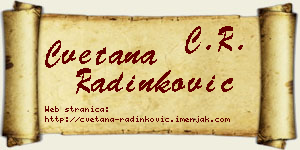 Cvetana Radinković vizit kartica